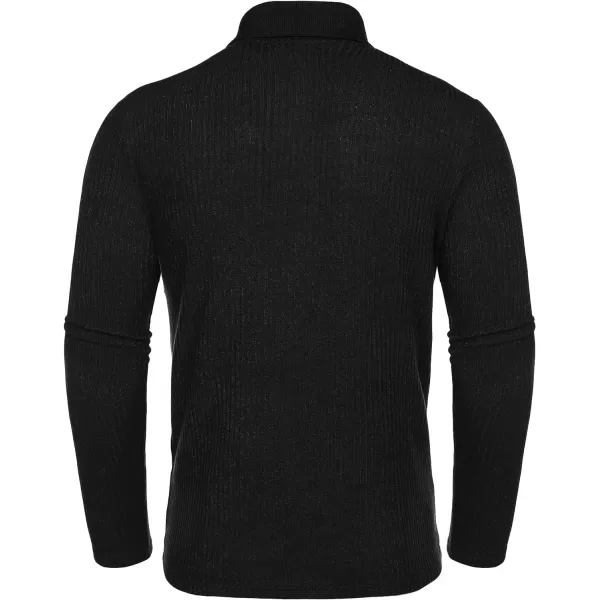 COOFANDY Men's Stretch Muscle Tshirts Long Sleeve Knit Tees Casual Slim Fit Polo Shirts