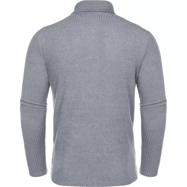 COOFANDY Men's Stretch Muscle Tshirts Long Sleeve Knit Tees Casual Slim Fit Polo Shirts