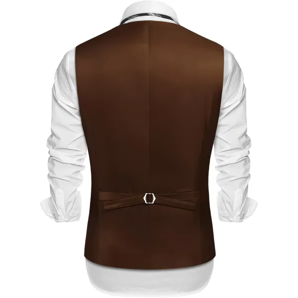 COOFANDY Men's Suede Leather Vest Layered Style Dress Vest Waistcoat