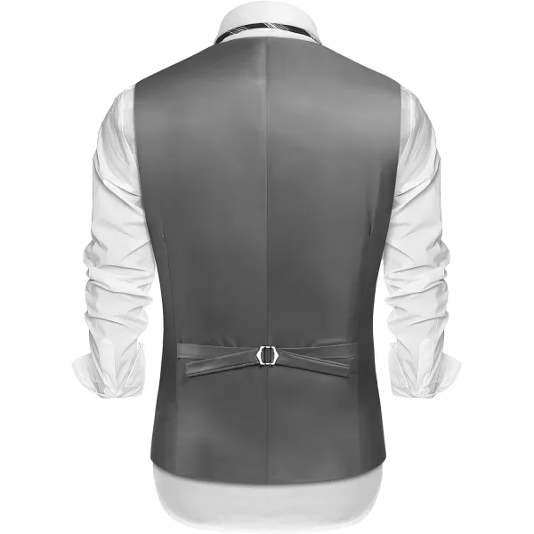 COOFANDY Men's Suede Leather Vest Layered Style Dress Vest Waistcoat