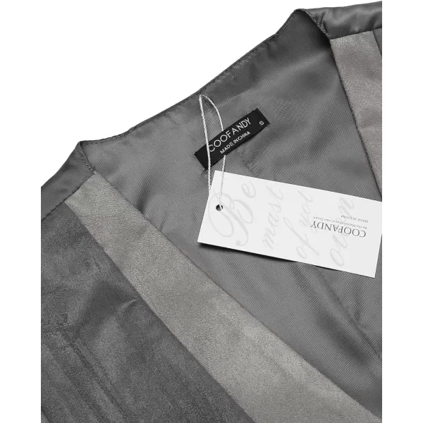 COOFANDY Men's Suede Leather Vest Layered Style Dress Vest Waistcoat