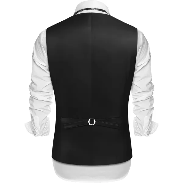 COOFANDY Men's Suede Leather Vest Layered Style Dress Vest Waistcoat