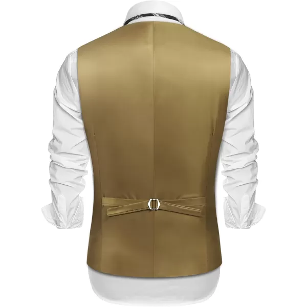 COOFANDY Men's Suede Leather Vest Layered Style Dress Vest Waistcoat