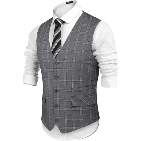 COOFANDY Mens Suit Vest Formal Dress Vest Slim Fit Buesiness Wedding Waistcoat