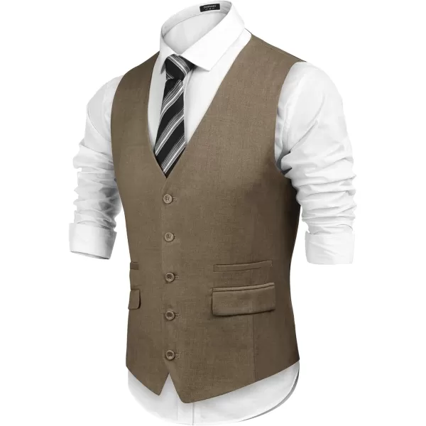 COOFANDY Mens Suit Vest Formal Dress Vest Slim Fit Buesiness Wedding Waistcoat