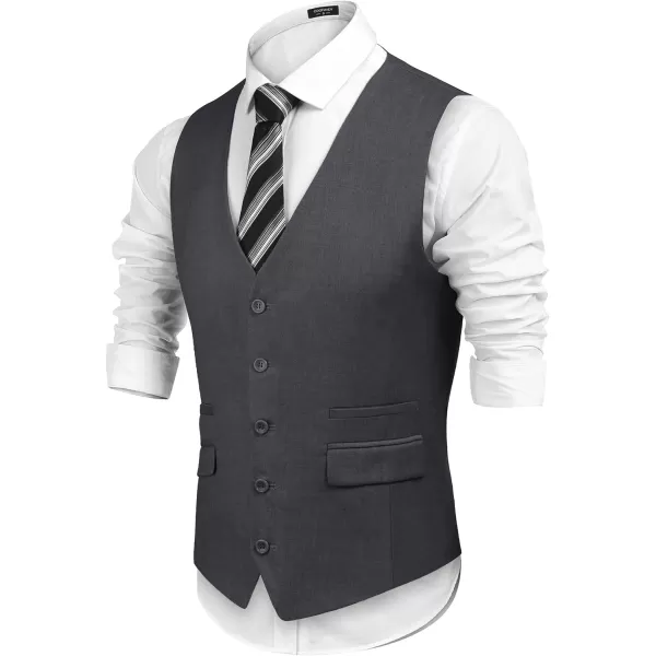 COOFANDY Mens Suit Vest Formal Dress Vest Slim Fit Buesiness Wedding Waistcoat