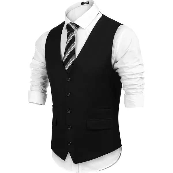COOFANDY Mens Suit Vest Formal Dress Vest Slim Fit Buesiness Wedding Waistcoat