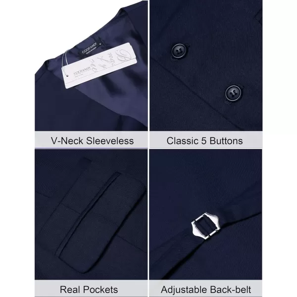 COOFANDY Mens Suit Vest Formal Dress Vest Slim Fit Buesiness Wedding Waistcoat