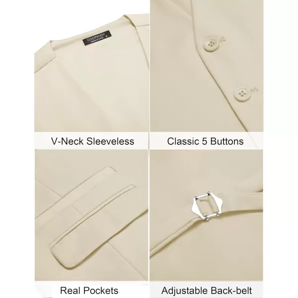 COOFANDY Mens Suit Vest Formal Dress Vest Slim Fit Buesiness Wedding Waistcoat
