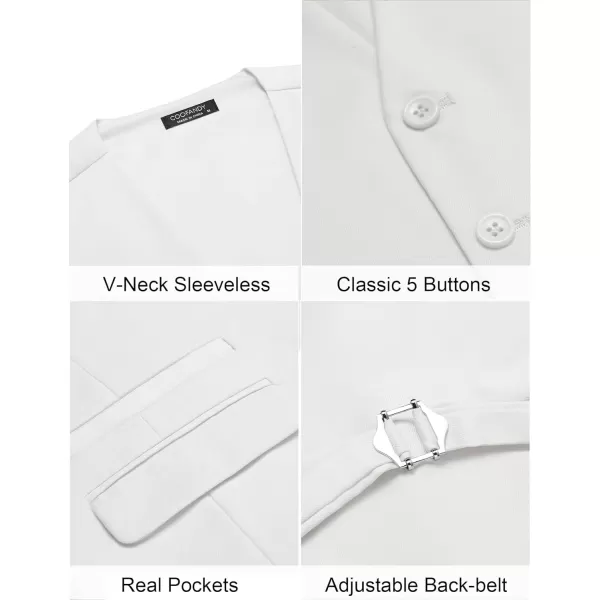 COOFANDY Mens Suit Vest Formal Dress Vest Slim Fit Buesiness Wedding Waistcoat