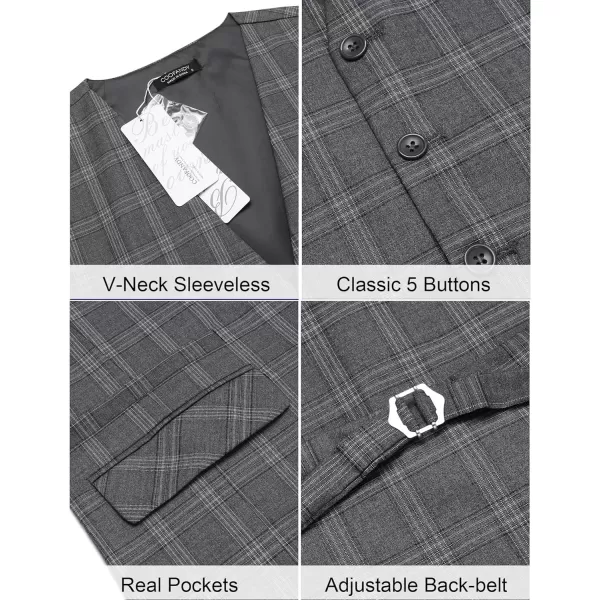 COOFANDY Mens Suit Vest Formal Dress Vest Slim Fit Buesiness Wedding Waistcoat