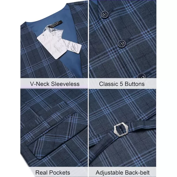 COOFANDY Mens Suit Vest Formal Dress Vest Slim Fit Buesiness Wedding Waistcoat