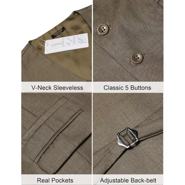 COOFANDY Mens Suit Vest Formal Dress Vest Slim Fit Buesiness Wedding Waistcoat