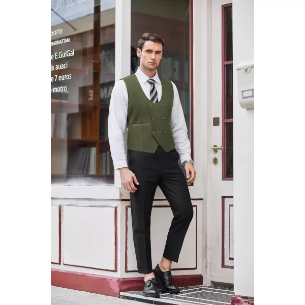 COOFANDY Men's Suit Vest Slim Fit Double Breasted Dress Vest Casual Business Formal Waistcoat