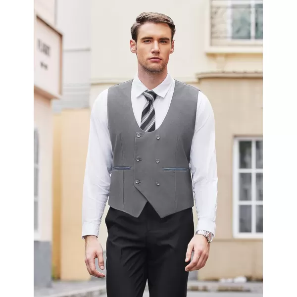 COOFANDY Men's Suit Vest Slim Fit Double Breasted Dress Vest Casual Business Formal Waistcoat