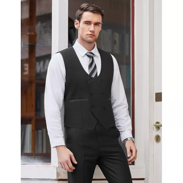 COOFANDY Men's Suit Vest Slim Fit Double Breasted Dress Vest Casual Business Formal Waistcoat