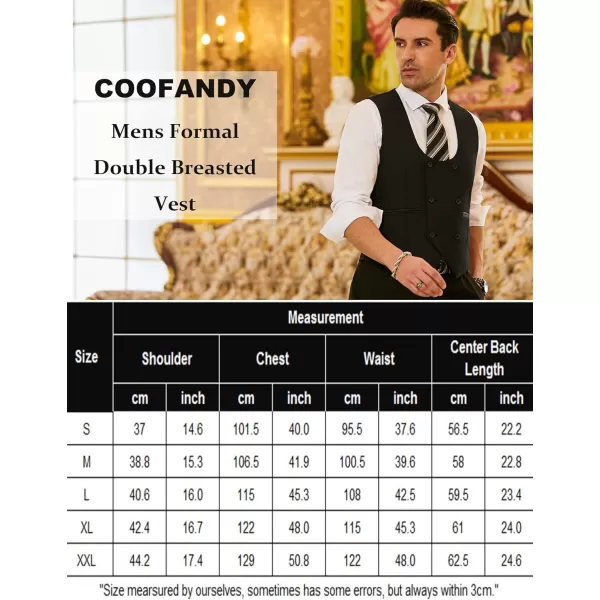 COOFANDY Men's Suit Vest Slim Fit Double Breasted Dress Vest Casual Business Formal Waistcoat