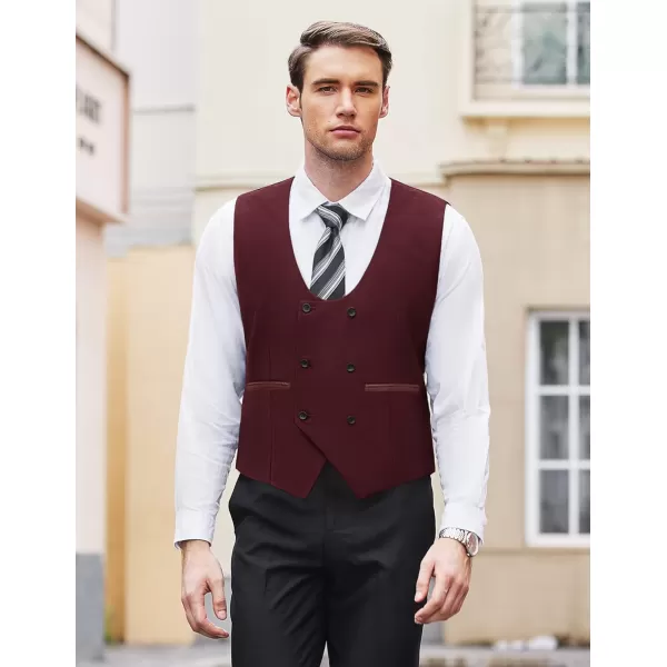 COOFANDY Men's Suit Vest Slim Fit Double Breasted Dress Vest Casual Business Formal Waistcoat