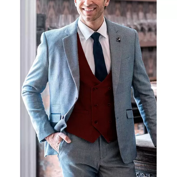 COOFANDY Men's Suit Vest Slim Fit Double Breasted Dress Vest Casual Business Formal Waistcoat