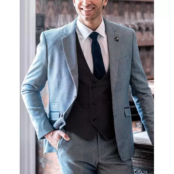 COOFANDY Men's Suit Vest Slim Fit Double Breasted Dress Vest Casual Business Formal Waistcoat