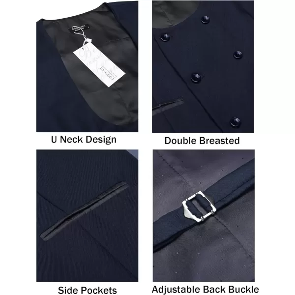 COOFANDY Men's Suit Vest Slim Fit Double Breasted Dress Vest Casual Business Formal Waistcoat