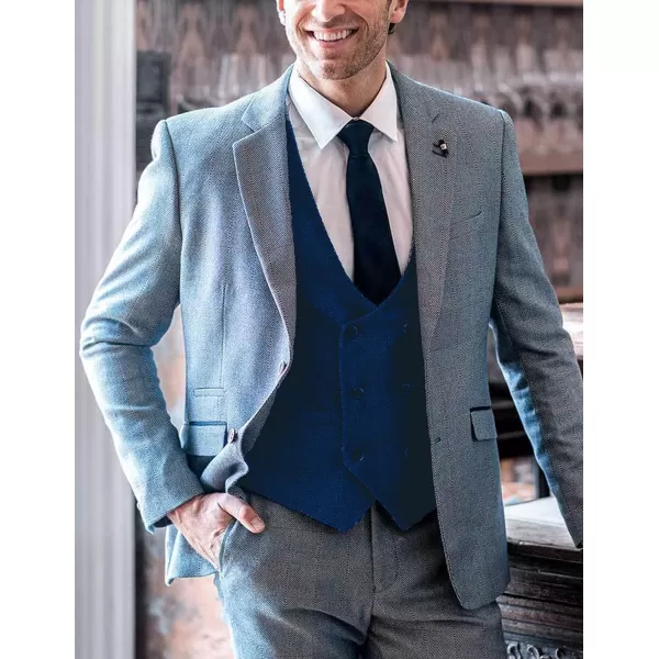 COOFANDY Men's Suit Vest Slim Fit Double Breasted Dress Vest Casual Business Formal Waistcoat