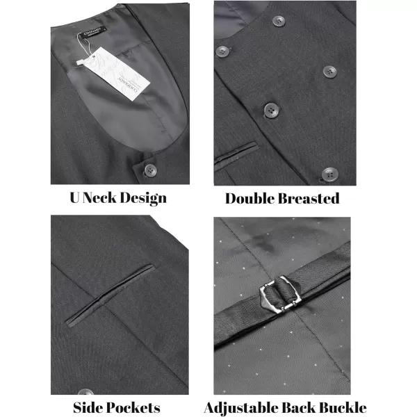 COOFANDY Men's Suit Vest Slim Fit Double Breasted Dress Vest Casual Business Formal Waistcoat
