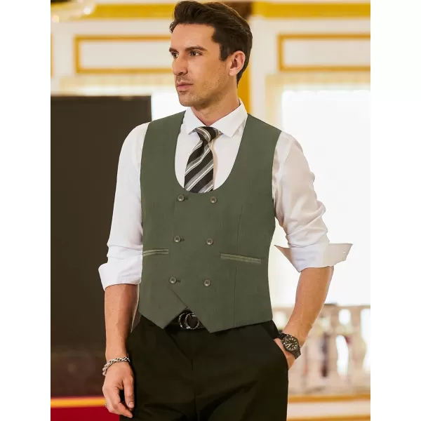 COOFANDY Men's Suit Vest Slim Fit Double Breasted Dress Vest Casual Business Formal Waistcoat