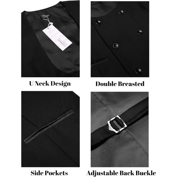 COOFANDY Men's Suit Vest Slim Fit Double Breasted Dress Vest Casual Business Formal Waistcoat