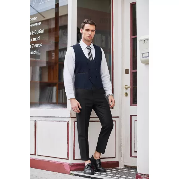 COOFANDY Men's Suit Vest Slim Fit Double Breasted Dress Vest Casual Business Formal Waistcoat