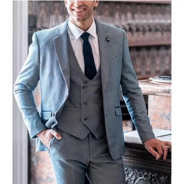 COOFANDY Men's Suit Vest Slim Fit Double Breasted Dress Vest Casual Business Formal Waistcoat