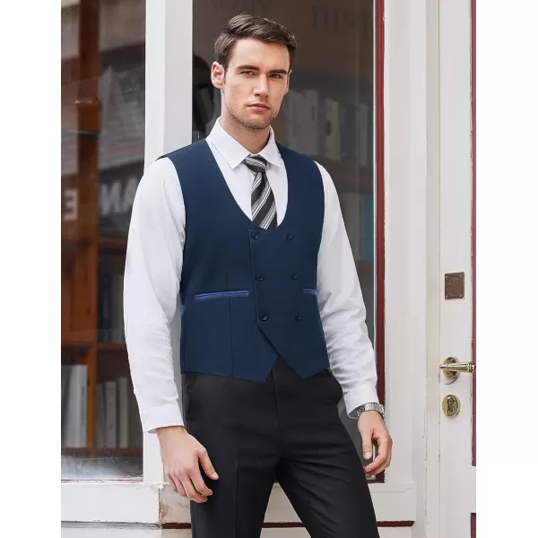COOFANDY Men's Suit Vest Slim Fit Double Breasted Dress Vest Casual Business Formal Waistcoat