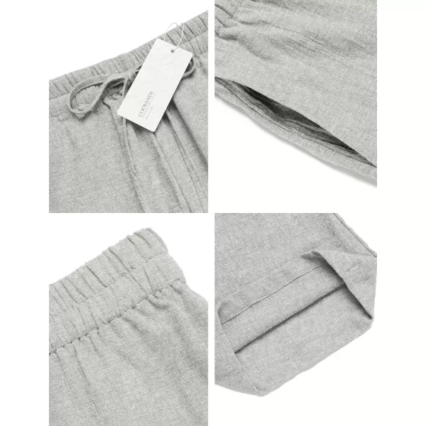 COOFANDY Men's Summer Beach Linen Pants Lightweight Casual Elastic Waist Drawstring Yoga Trousers