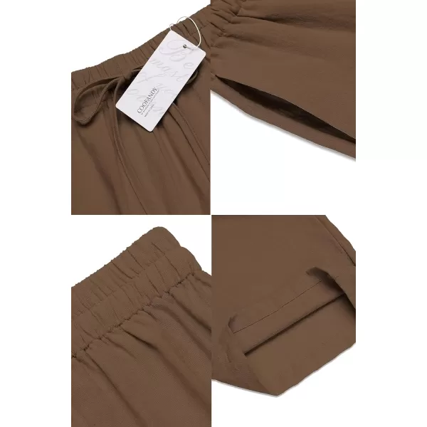 COOFANDY Men's Summer Beach Linen Pants Lightweight Casual Elastic Waist Drawstring Yoga Trousers