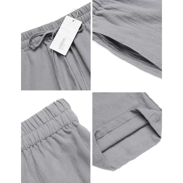 COOFANDY Men's Summer Beach Linen Pants Lightweight Casual Elastic Waist Drawstring Yoga Trousers