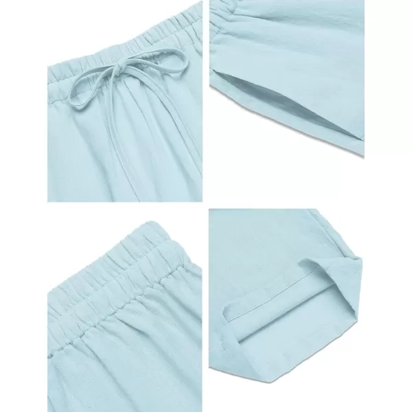 COOFANDY Men's Summer Beach Linen Pants Lightweight Casual Elastic Waist Drawstring Yoga Trousers