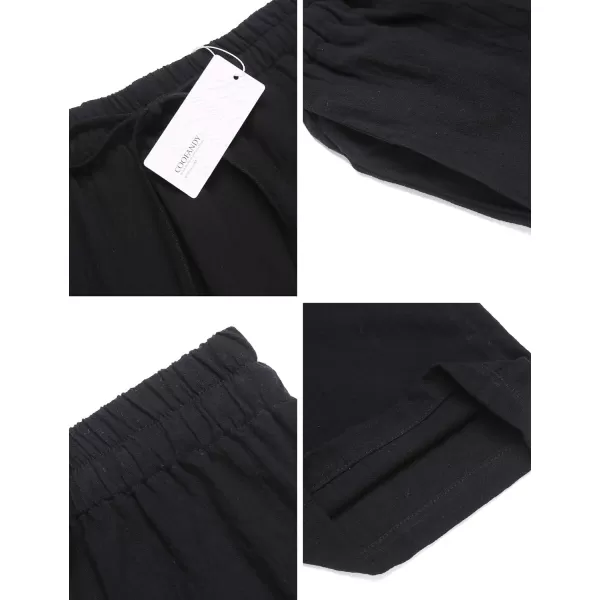 COOFANDY Men's Summer Beach Linen Pants Lightweight Casual Elastic Waist Drawstring Yoga Trousers