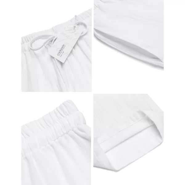 COOFANDY Men's Summer Beach Linen Pants Lightweight Casual Elastic Waist Drawstring Yoga Trousers