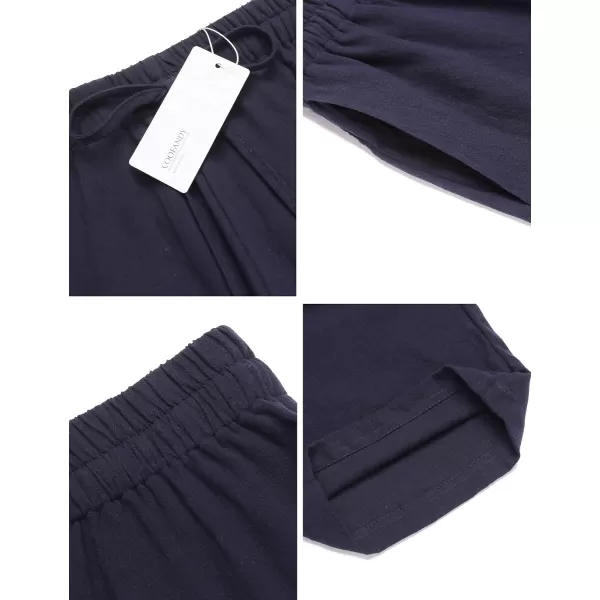 COOFANDY Men's Summer Beach Linen Pants Lightweight Casual Elastic Waist Drawstring Yoga Trousers