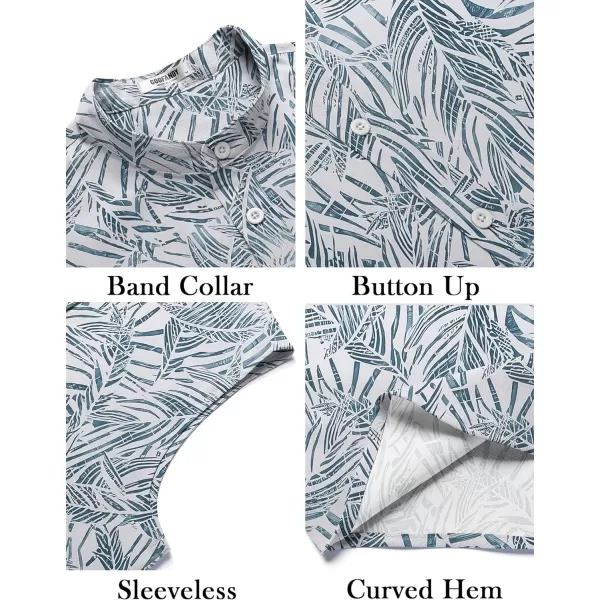 COOFANDY Men's Summer Beach Tank Tops Sleeveless Button Up Shirt Casual Textured Tank Shirts