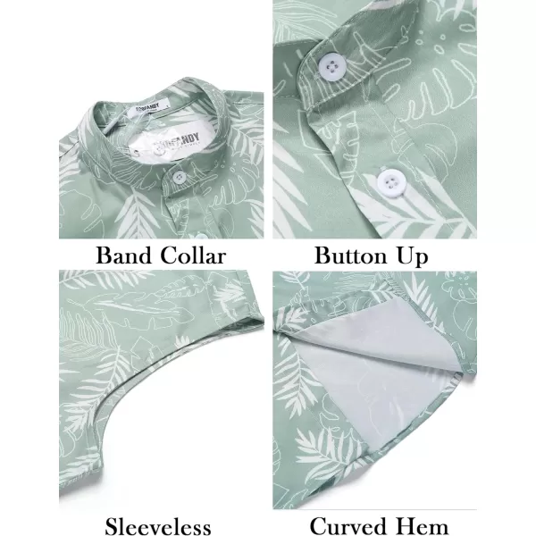 COOFANDY Men's Summer Beach Tank Tops Sleeveless Button Up Shirt Casual Textured Tank Shirts