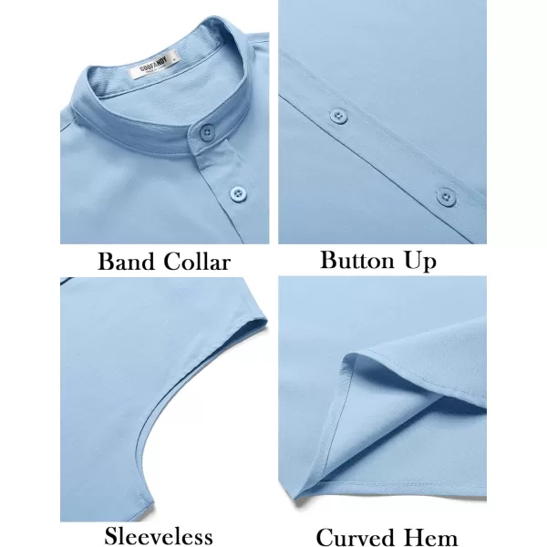 COOFANDY Men's Summer Beach Tank Tops Sleeveless Button Up Shirt Casual Textured Tank Shirts