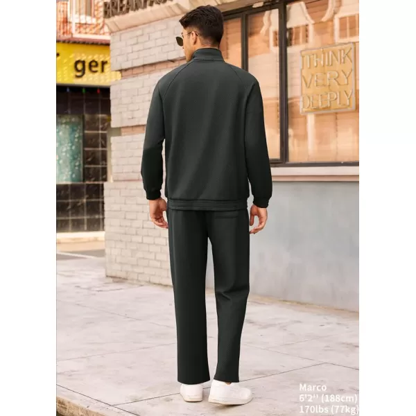COOFANDY Men's Tracksuit 2 Piece Relaxed Fit Half-zip Sweatsuits Athletic Running Jogging Suit Sets