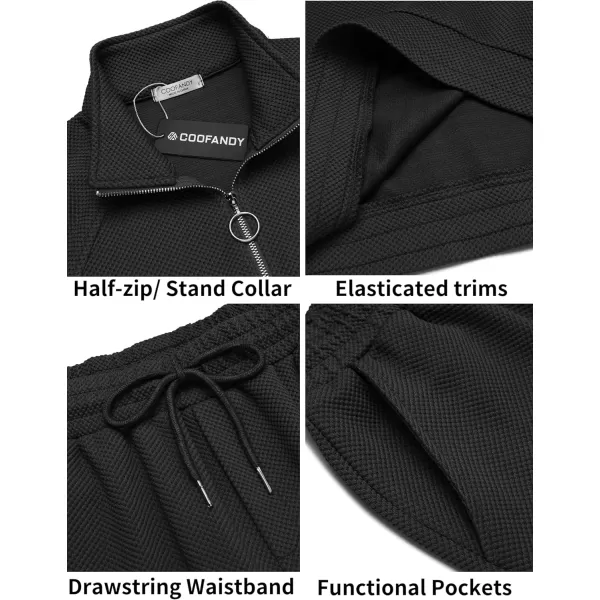 COOFANDY Men's Tracksuit 2 Piece Relaxed Fit Half-zip Sweatsuits Athletic Running Jogging Suit Sets