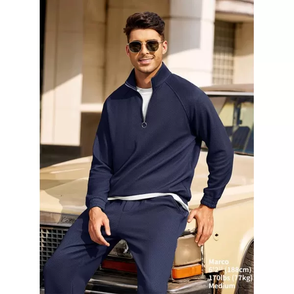 COOFANDY Men's Tracksuit 2 Piece Relaxed Fit Half-zip Sweatsuits Athletic Running Jogging Suit Sets