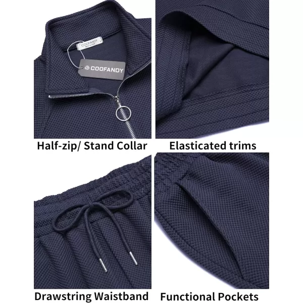 COOFANDY Men's Tracksuit 2 Piece Relaxed Fit Half-zip Sweatsuits Athletic Running Jogging Suit Sets