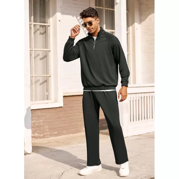 COOFANDY Men's Tracksuit 2 Piece Relaxed Fit Half-zip Sweatsuits Athletic Running Jogging Suit Sets