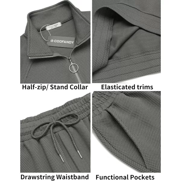 COOFANDY Men's Tracksuit 2 Piece Relaxed Fit Half-zip Sweatsuits Athletic Running Jogging Suit Sets