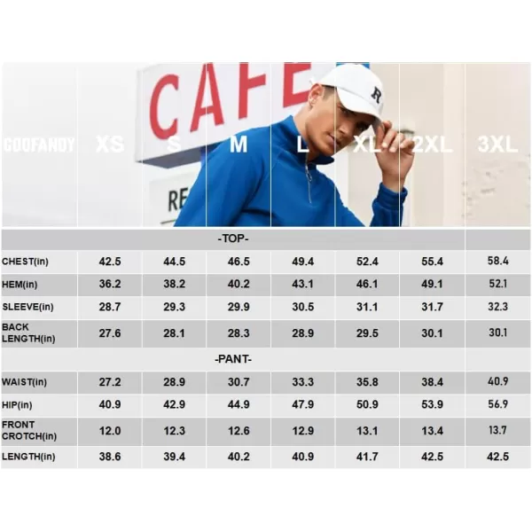 COOFANDY Men's Tracksuit 2 Piece Relaxed Fit Half-zip Sweatsuits Athletic Running Jogging Suit Sets