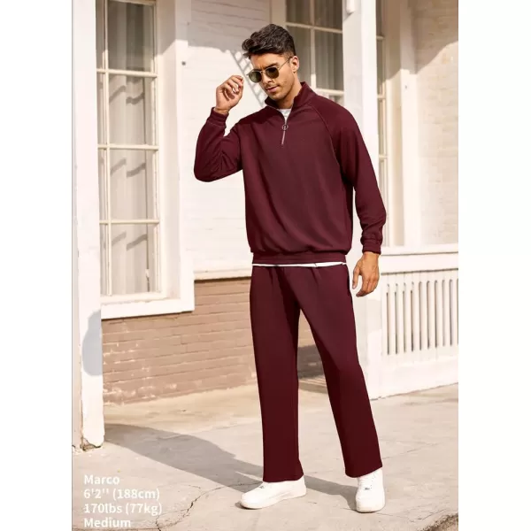 COOFANDY Men's Tracksuit 2 Piece Relaxed Fit Half-zip Sweatsuits Athletic Running Jogging Suit Sets